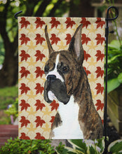 Load image into Gallery viewer, Boxer Brindle Fall Leaves Portrait Garden Flag – Decorative Outdoor Yard Flag