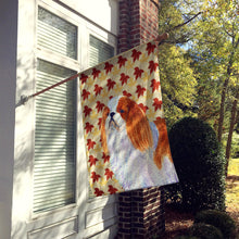Load image into Gallery viewer, English Toy Spaniel Fall Leaves Portrait Flag Canvas House Size