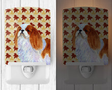 Load image into Gallery viewer, English Toy Spaniel Fall Leaves Portrait Ceramic Night Light SS4349CNL