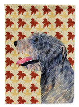 Load image into Gallery viewer, Irish Wolfhound Fall Leaves Portrait Garden Flag – Decorative Outdoor Yard Flag