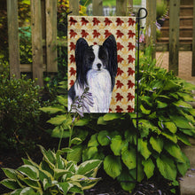 Load image into Gallery viewer, Papillon Fall Leaves Portrait Garden Flag – Decorative Outdoor Yard Flag