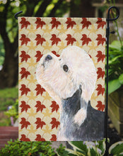 Load image into Gallery viewer, Dandie Dinmont Terrier Fall Leaves Portrait Garden Flag – Decorative Outdoor Yard Flag