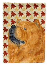 Load image into Gallery viewer, Chow Chow Fall Leaves Portrait Flag Canvas House Size