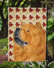 Load image into Gallery viewer, Chow Chow Fall Leaves Portrait Garden Flag – Decorative Outdoor Yard Flag