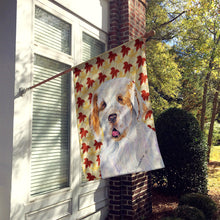 Load image into Gallery viewer, Clumber Spaniel Fall Leaves Portrait Flag Canvas House Size