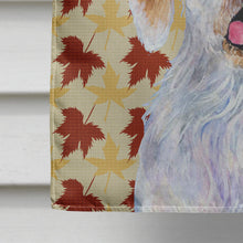 Load image into Gallery viewer, Clumber Spaniel Fall Leaves Portrait Flag Canvas House Size
