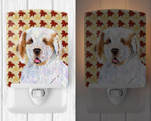 Load image into Gallery viewer, Clumber Spaniel Fall Leaves Portrait Ceramic Night Light SS4356CNL