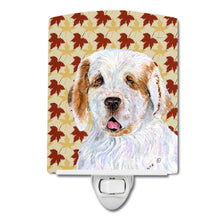 Load image into Gallery viewer, Clumber Spaniel Fall Leaves Portrait Ceramic Night Light SS4356CNL
