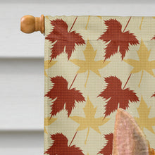 Load image into Gallery viewer, Norwich Terrier Fall Leaves Portrait Flag Canvas House Size