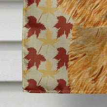 Load image into Gallery viewer, Norwich Terrier Fall Leaves Portrait Flag Canvas House Size