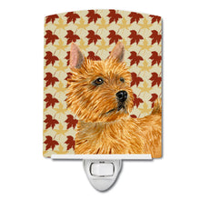 Load image into Gallery viewer, Norwich Terrier Fall Leaves Portrait Ceramic Night Light SS4357CNL