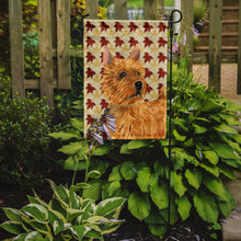 Load image into Gallery viewer, Norwich Terrier Fall Leaves Portrait Garden Flag – Decorative Outdoor Yard Flag