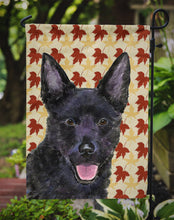 Load image into Gallery viewer, Australian Kelpie Fall Leaves Portrait Garden Flag – Decorative Outdoor Yard Flag