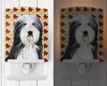 Load image into Gallery viewer, Bearded Collie Fall Leaves Portrait Ceramic Night Light SS4359CNL