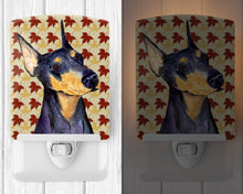 Load image into Gallery viewer, Doberman Fall Leaves Portrait Ceramic Night Light SS4361CNL