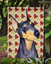Load image into Gallery viewer, Doberman Fall Leaves Portrait Garden Flag – Decorative Outdoor Yard Flag