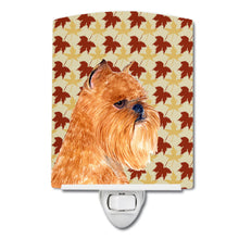 Load image into Gallery viewer, Brussels Griffon Fall Leaves Portrait Ceramic Night Light SS4362CNL