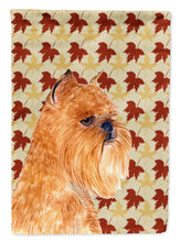 Load image into Gallery viewer, Brussels Griffon Fall Leaves Portrait Garden Flag – Decorative Outdoor Yard Flag