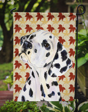 Load image into Gallery viewer, Dalmatian Fall Leaves Portrait Garden Flag – Decorative Outdoor Yard Flag
