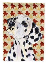 Load image into Gallery viewer, Dalmatian Fall Leaves Portrait Garden Flag – Decorative Outdoor Yard Flag