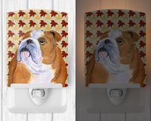 Load image into Gallery viewer, Bulldog English Fall Leaves Portrait Ceramic Night Light SS4365CNL