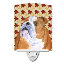 Load image into Gallery viewer, Bulldog English Fall Leaves Portrait Ceramic Night Light SS4365CNL