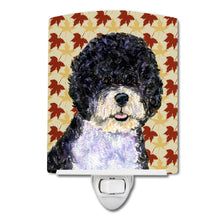 Load image into Gallery viewer, Portuguese Water Dog Fall Leaves Portrait Ceramic Night Light SS4366CNL