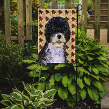 Load image into Gallery viewer, Portuguese Water Dog Fall Leaves Portrait Garden Flag – Decorative Outdoor Yard Flag