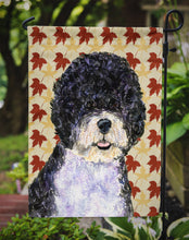 Load image into Gallery viewer, Portuguese Water Dog Fall Leaves Portrait Garden Flag – Decorative Outdoor Yard Flag
