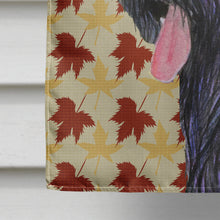 Load image into Gallery viewer, Briard Fall Leaves Portrait Flag Canvas House Size