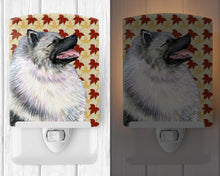 Load image into Gallery viewer, Keeshond Fall Leaves Portrait Ceramic Night Light SS4368CNL