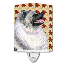 Load image into Gallery viewer, Keeshond Fall Leaves Portrait Ceramic Night Light SS4368CNL