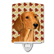 Load image into Gallery viewer, Dachshund Fall Leaves Portrait Ceramic Night Light SS4369CNL