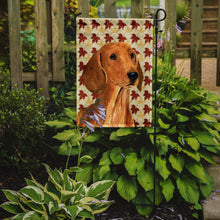 Load image into Gallery viewer, Dachshund Fall Leaves Portrait Garden Flag – Decorative Outdoor Yard Flag