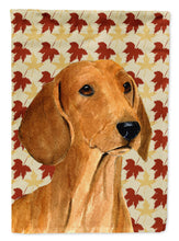 Load image into Gallery viewer, Dachshund Fall Leaves Portrait Garden Flag – Decorative Outdoor Yard Flag