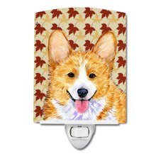 Load image into Gallery viewer, Corgi Fall Leaves Portrait Ceramic Night Light SS4370CNL