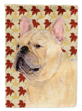 Load image into Gallery viewer, French Bulldog Fall Leaves Portrait Garden Flag – Decorative Outdoor Yard Flag