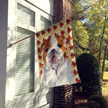 Load image into Gallery viewer, Bulldog English Fall Leaves Portrait Flag Canvas House Size
