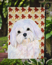 Load image into Gallery viewer, Maltese Fall Leaves Portrait Garden Flag – Decorative Outdoor Yard Flag