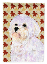 Load image into Gallery viewer, Maltese Fall Leaves Portrait Flag Canvas House Size