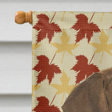 Load image into Gallery viewer, Doberman Fall Leaves Portrait Flag Canvas House Size