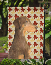 Load image into Gallery viewer, Doberman Fall Leaves Portrait Garden Flag – Decorative Outdoor Yard Flag