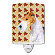 Load image into Gallery viewer, Fox Terrier Fall Leaves Portrait Ceramic Night Light SS4378CNL