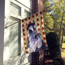 Load image into Gallery viewer, Schnauzer Fall Leaves Portrait Flag Canvas House Size
