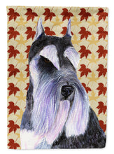 Load image into Gallery viewer, Schnauzer Fall Leaves Portrait Flag Canvas House Size