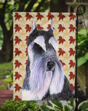 Load image into Gallery viewer, Schnauzer Fall Leaves Portrait Garden Flag – Decorative Outdoor Yard Flag