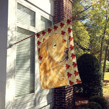 Load image into Gallery viewer, Golden Retriever Fall Leaves Portrait Flag Canvas House Size
