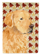 Load image into Gallery viewer, Golden Retriever Fall Leaves Portrait Flag Canvas House Size