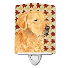 Load image into Gallery viewer, Golden Retriever Fall Leaves Portrait Ceramic Night Light SS4380CNL