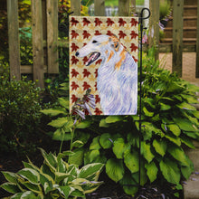 Load image into Gallery viewer, Borzoi Fall Leaves Portrait Garden Flag – Decorative Outdoor Yard Flag
